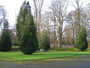 The site of the Officers’ Mess photographed in 2007, with the plinth and memorial plaque in the centre.